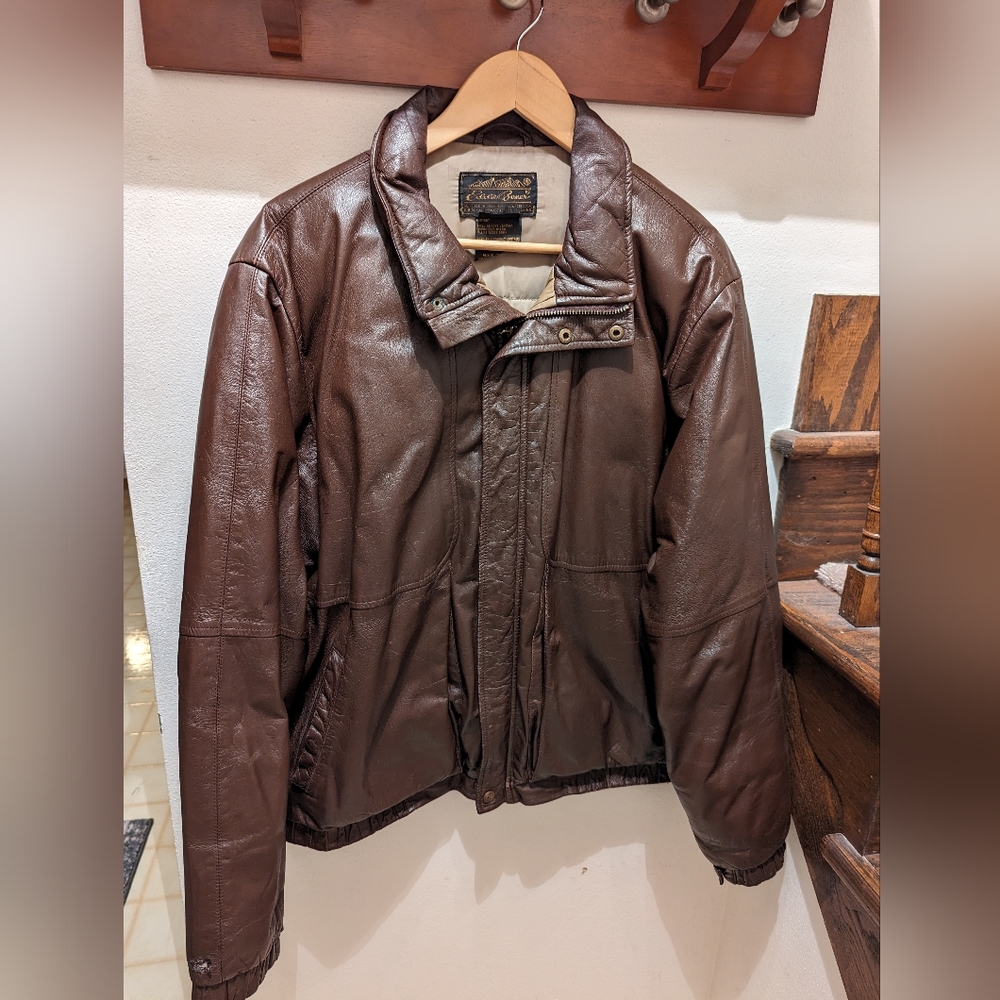 leather eddie bauer coats Eddie Bauer Jackets Coats Eddie Bauer Down Filled Leather Bomber Size  Large Poshmark